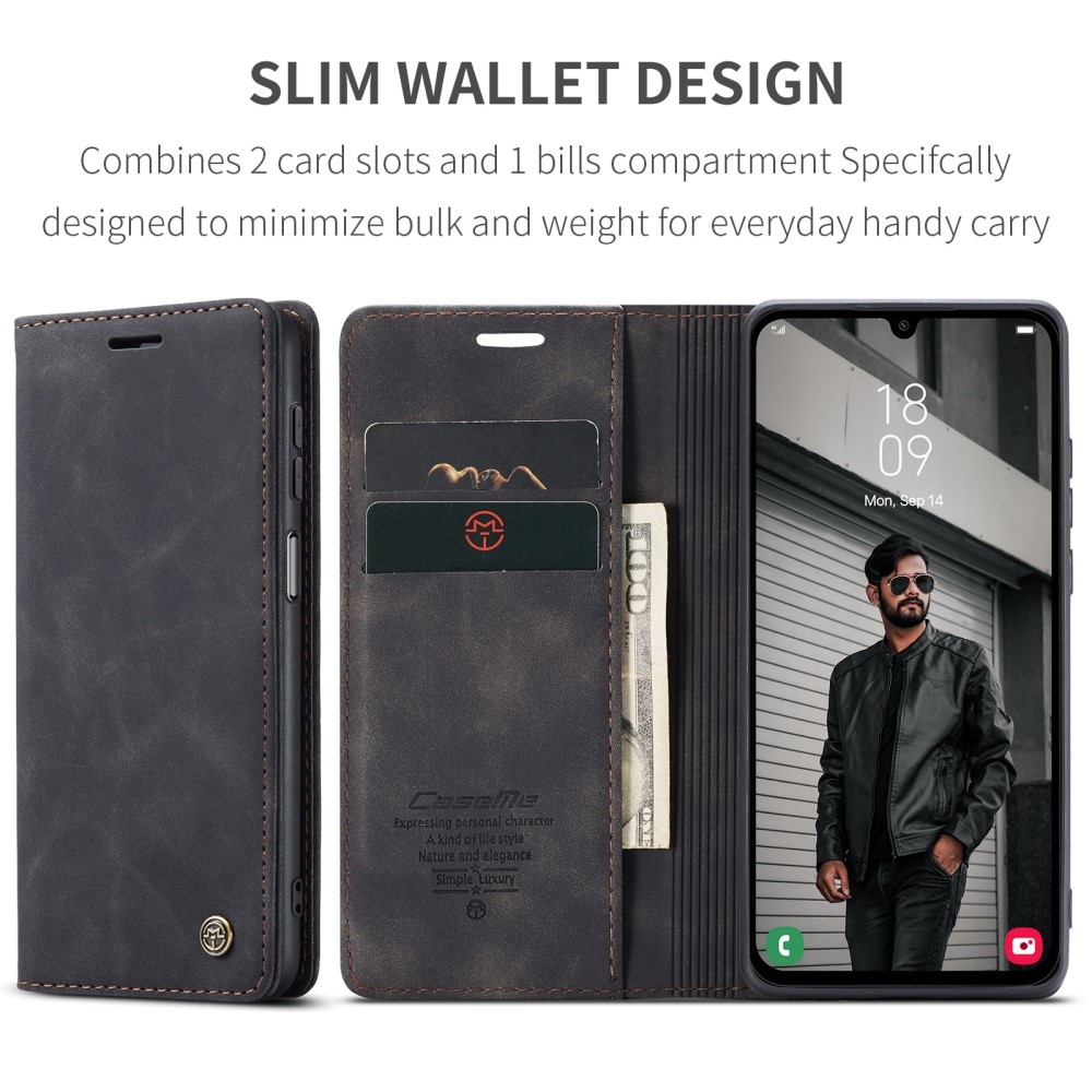 Slim Lompakkokotelo Samsung Galaxy A15 musta