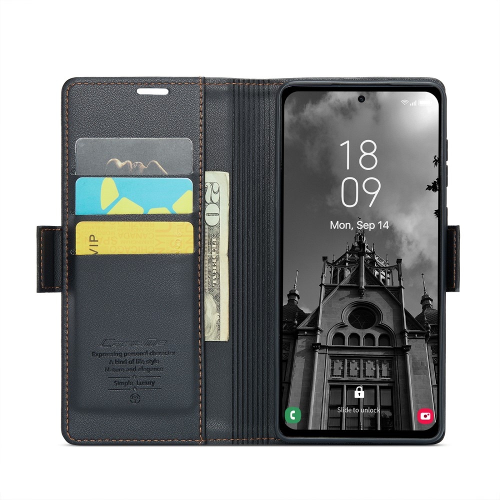 RFID-blocking Slim Lompakkokotelo Samsung Galaxy A55 musta
