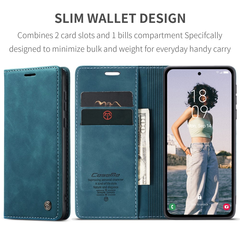 Slim Lompakkokotelo Samsung Galaxy A55 sininen