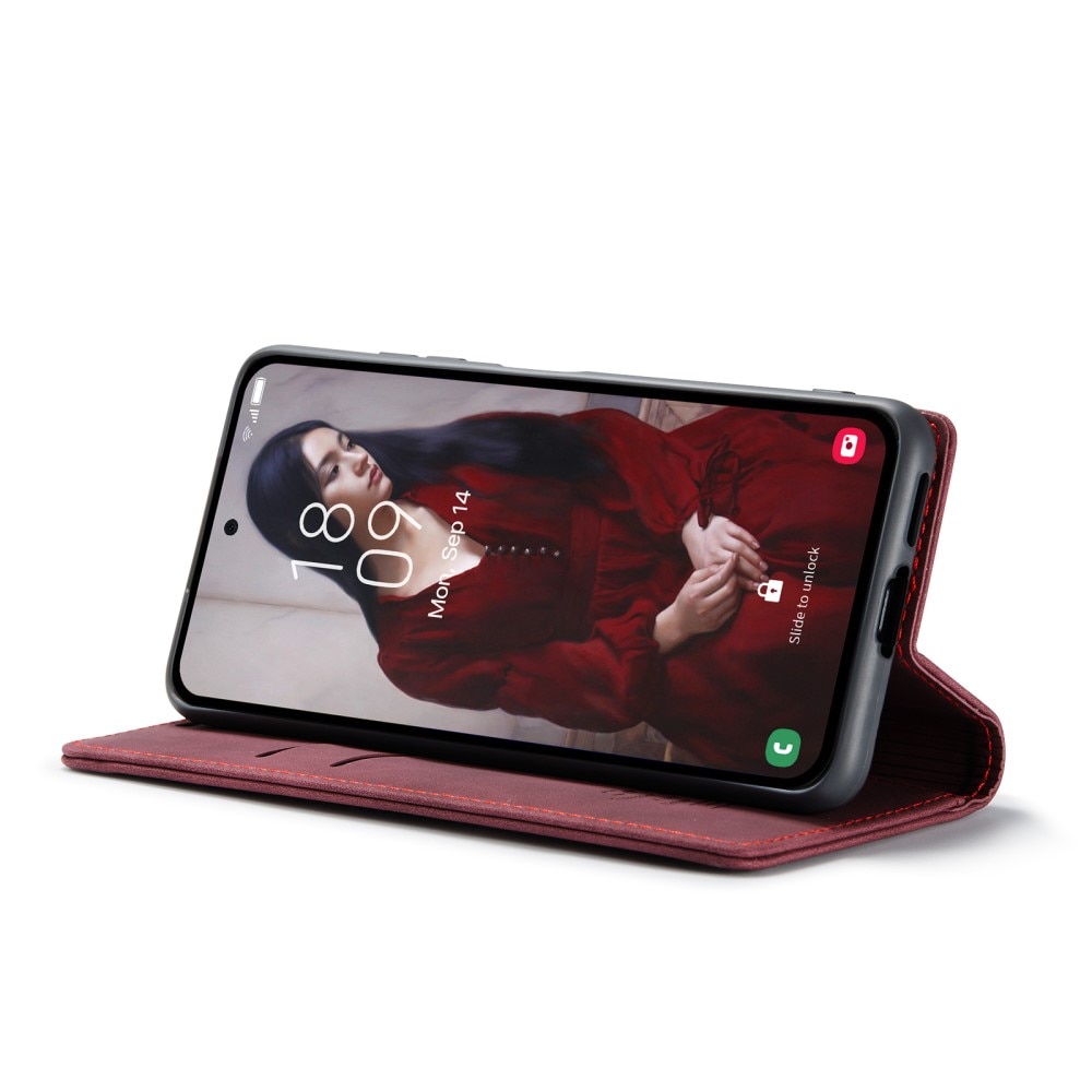 Slim Lompakkokotelo Samsung Galaxy A55 punainen