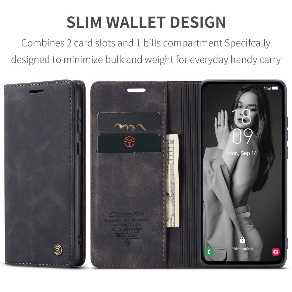 Slim Lompakkokotelo Samsung Galaxy A55 musta
