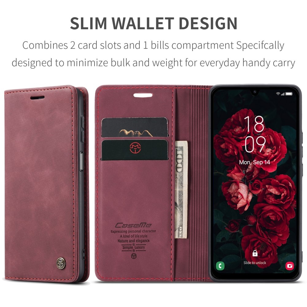 Slim Lompakkokotelo Samsung Galaxy A25 punainen