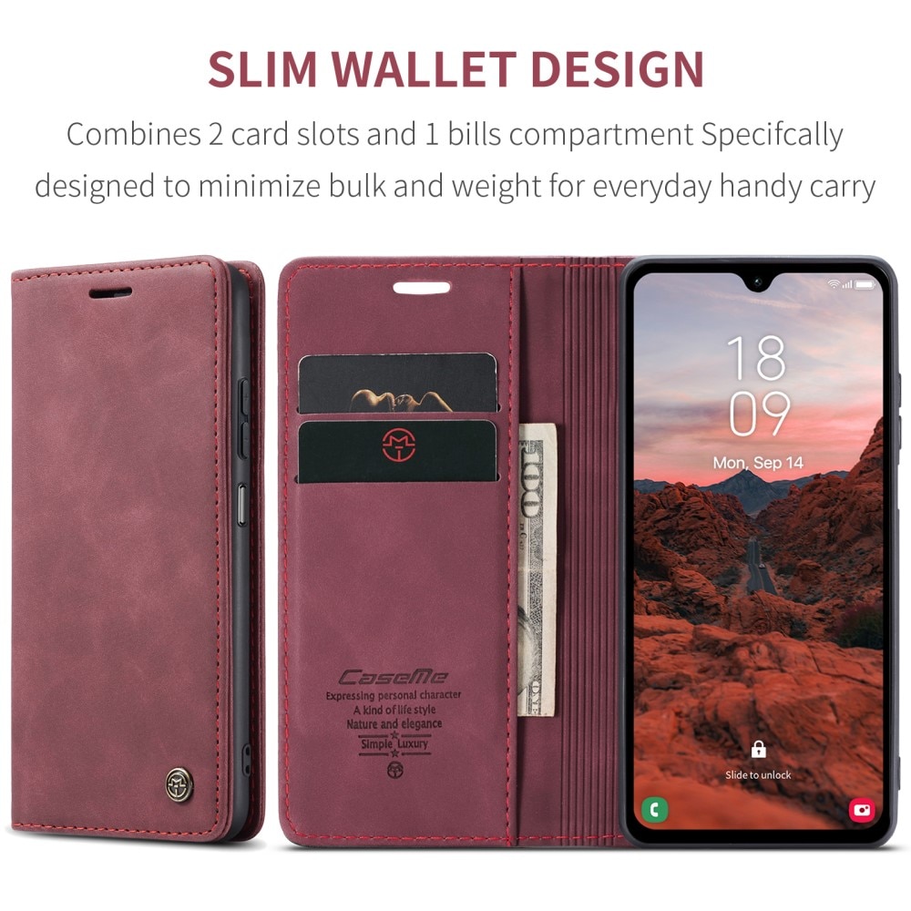 Slim Lompakkokotelo Samsung Galaxy A05s punainen