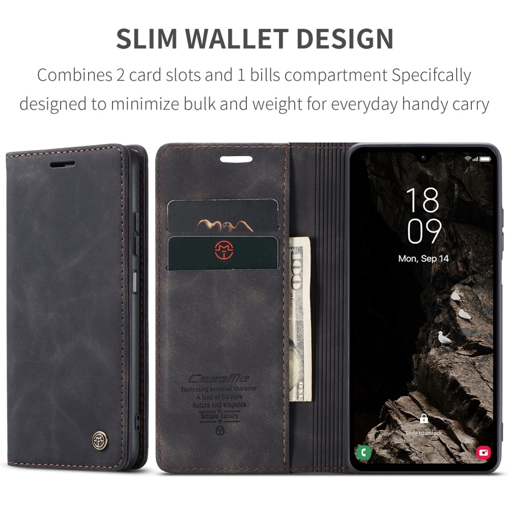 Slim Lompakkokotelo Samsung Galaxy A05s musta