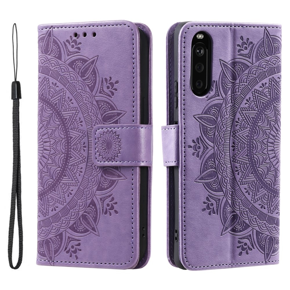 Nahkakotelo Mandala Sony Xperia 10 VI liila