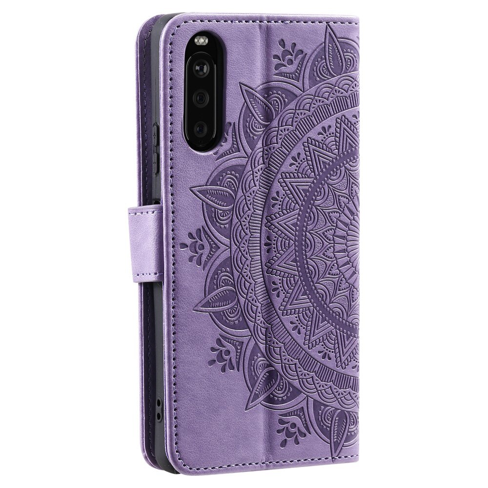 Nahkakotelo Mandala Sony Xperia 10 VI liila