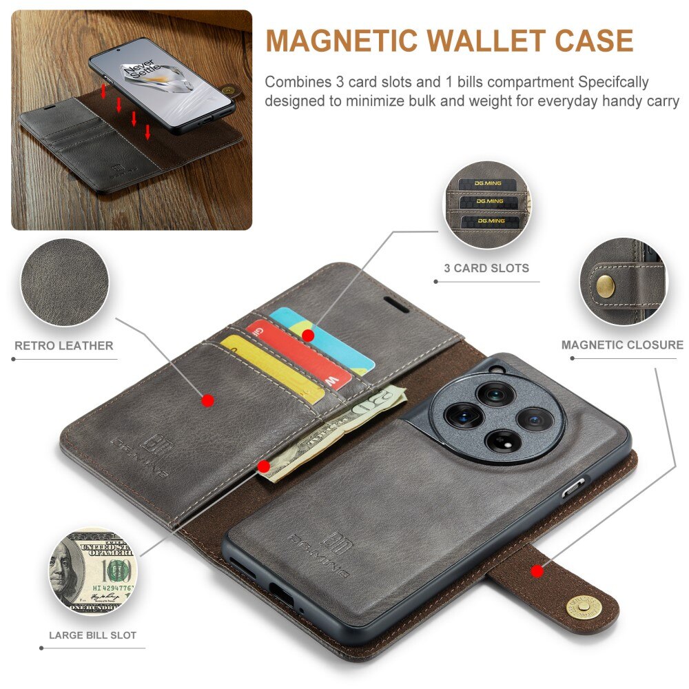 Magnet Wallet  OnePlus 12 Brown