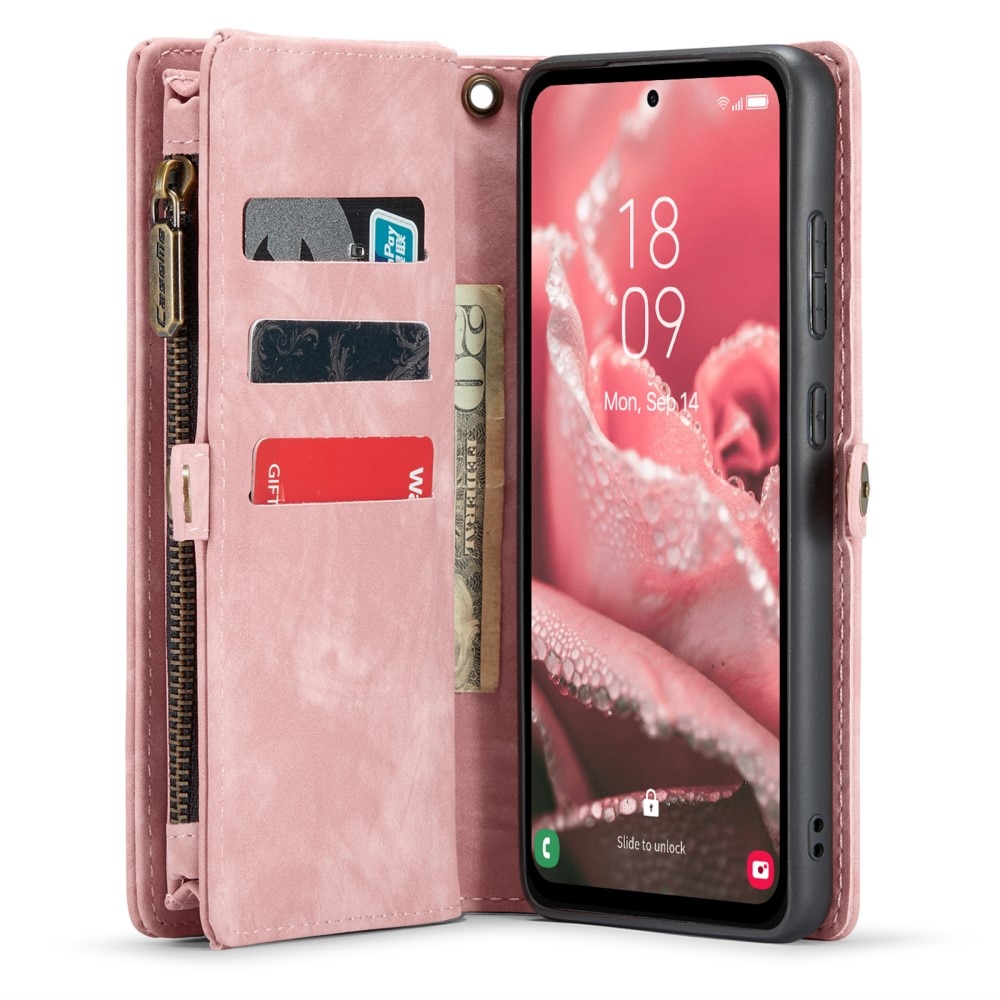 Multi-slot Suojakotelo Samsung Galaxy A35 vaaleanpunainen
