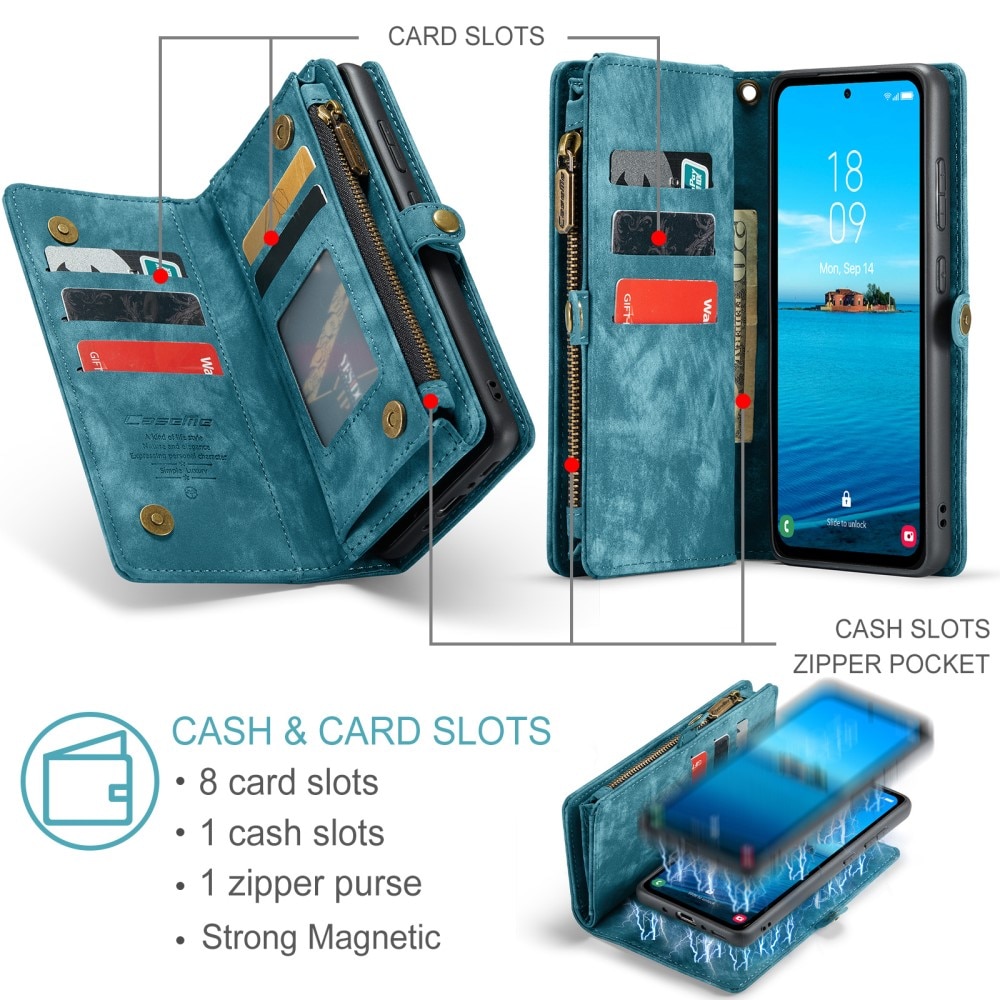 Multi-slot Suojakotelo Samsung Galaxy A35 Sininen