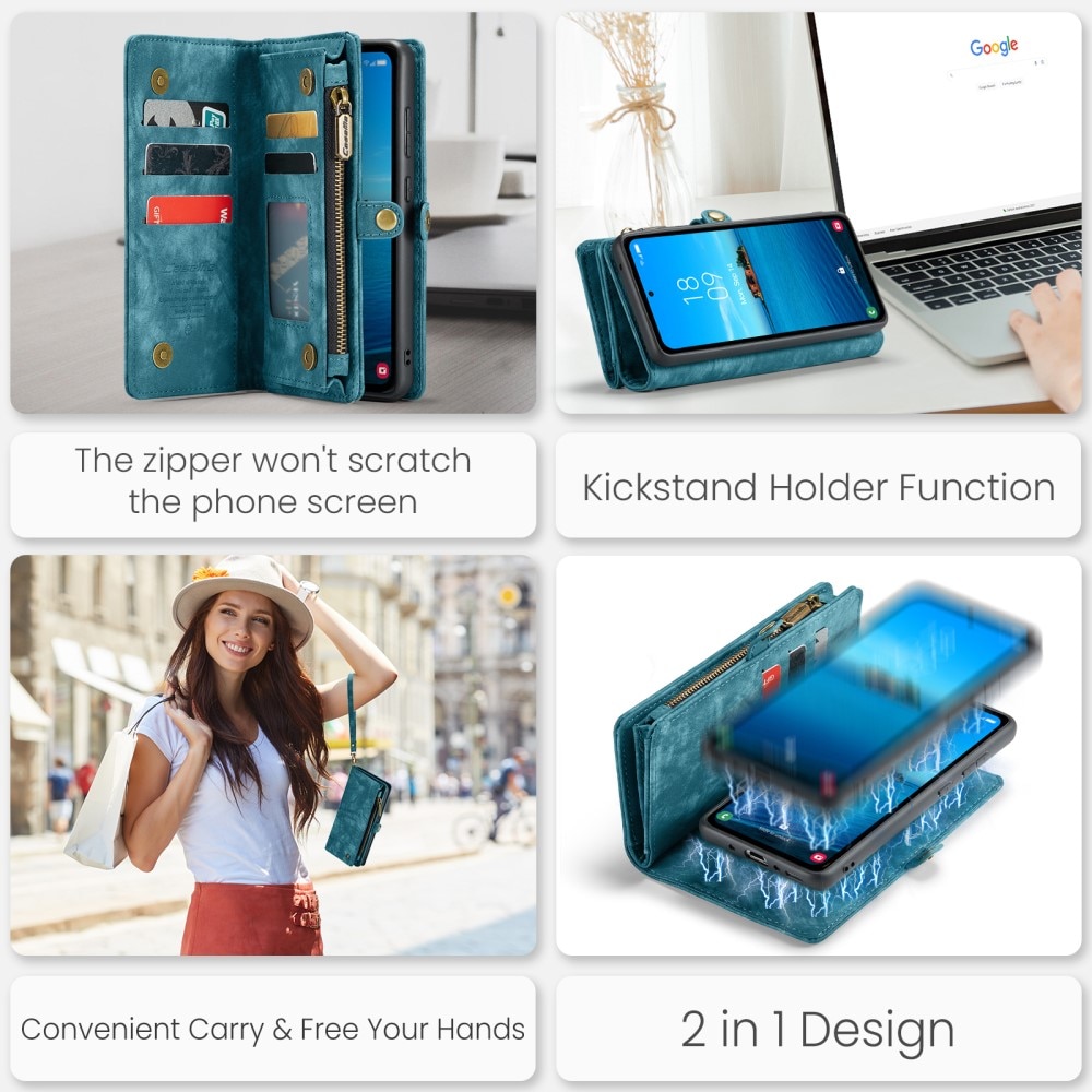 Multi-slot Suojakotelo Samsung Galaxy A35 Sininen