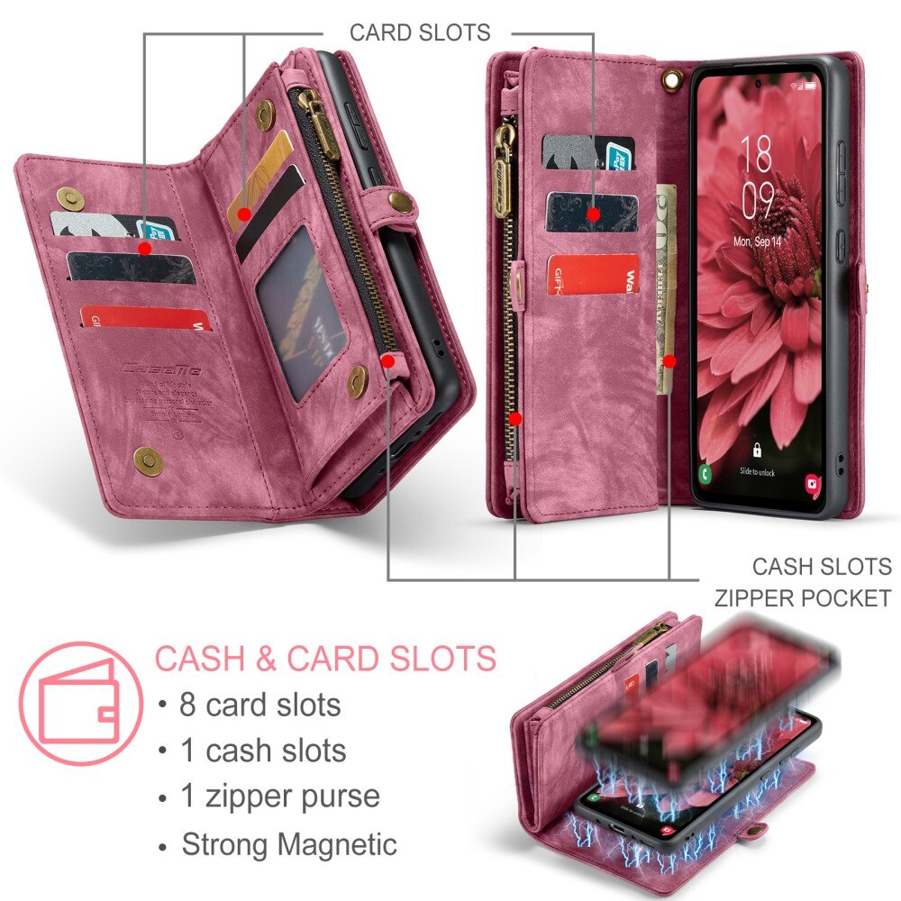Multi-slot Suojakotelo Samsung Galaxy A35 Punainen