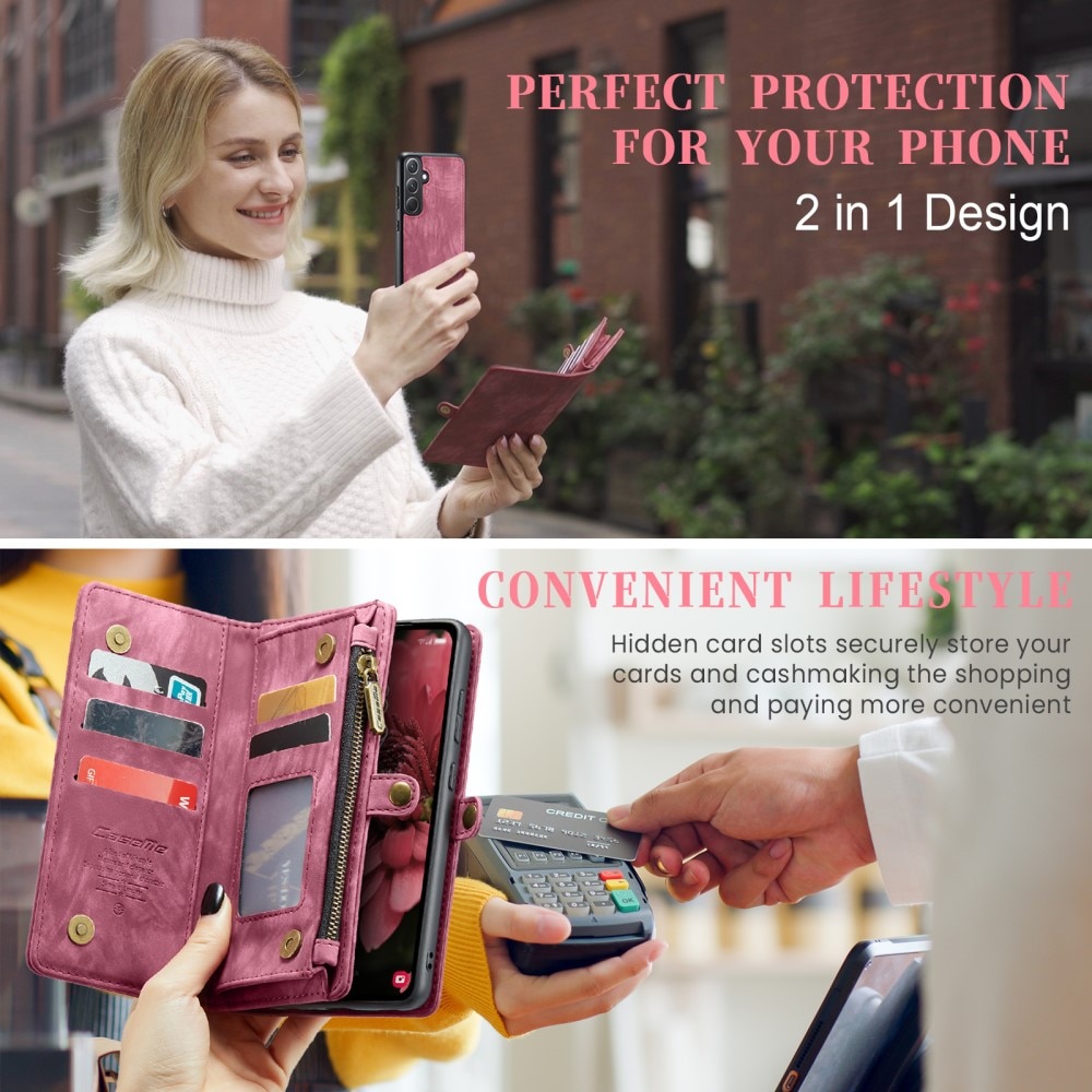 Multi-slot Suojakotelo Samsung Galaxy A35 Punainen