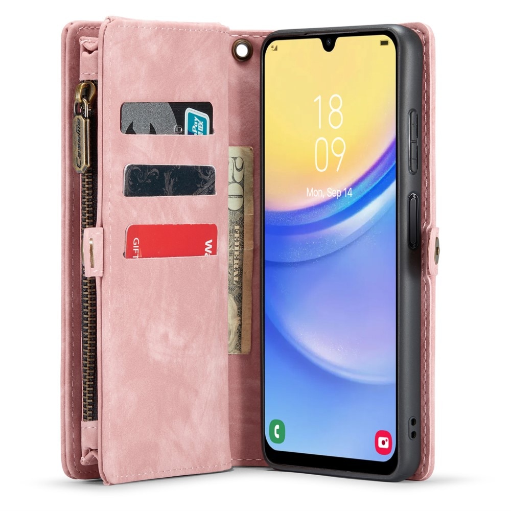Multi-slot Suojakotelo Samsung Galaxy A15 vaaleanpunainen