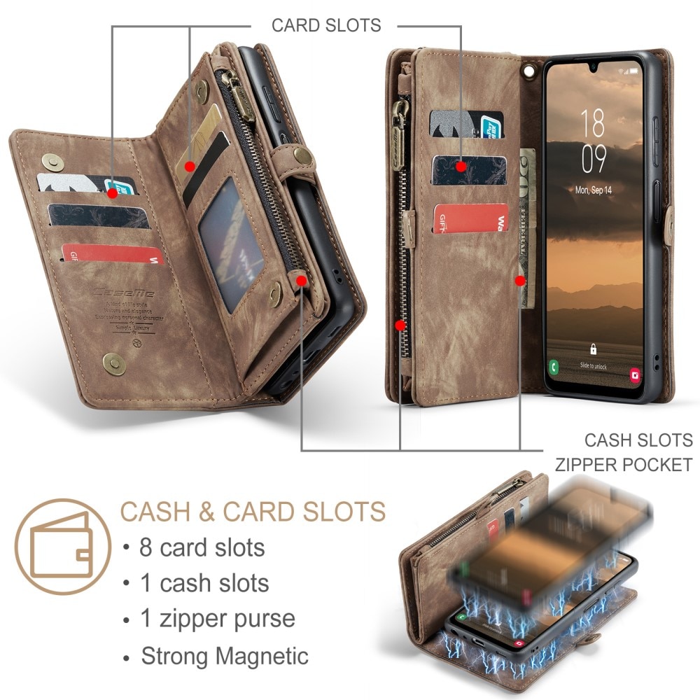 Multi-slot Suojakotelo Samsung Galaxy A25 Ruskea