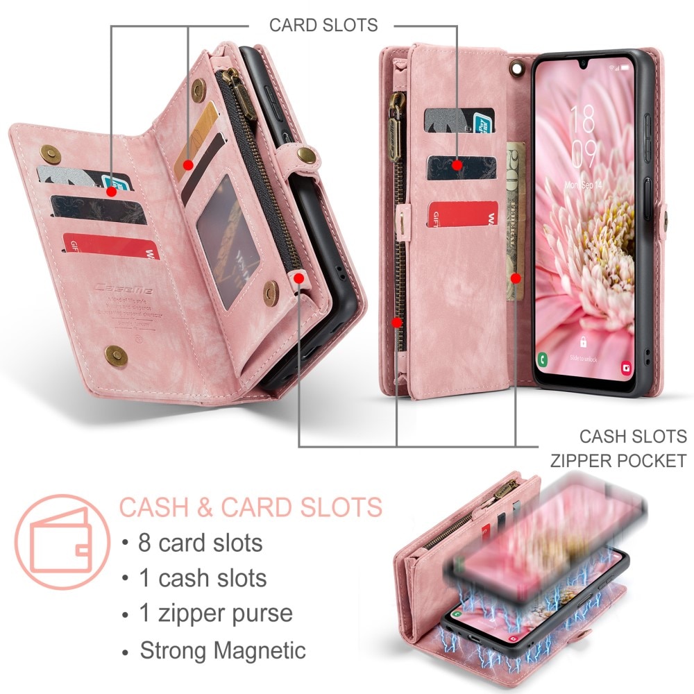 Multi-slot Suojakotelo Samsung Galaxy A25 Vaaleanpunainen
