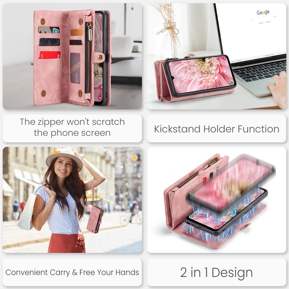 Multi-slot Suojakotelo Samsung Galaxy A25 vaaleanpunainen