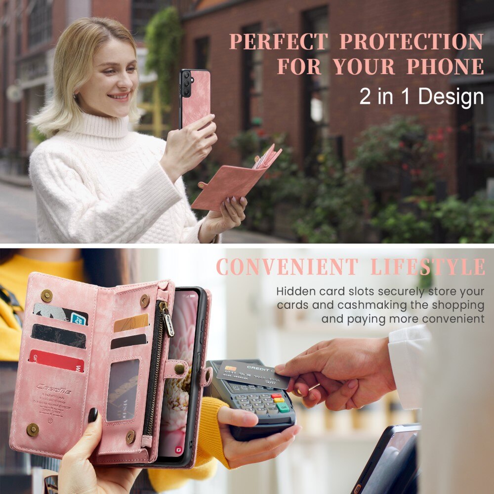Multi-slot Suojakotelo Samsung Galaxy A25 Vaaleanpunainen