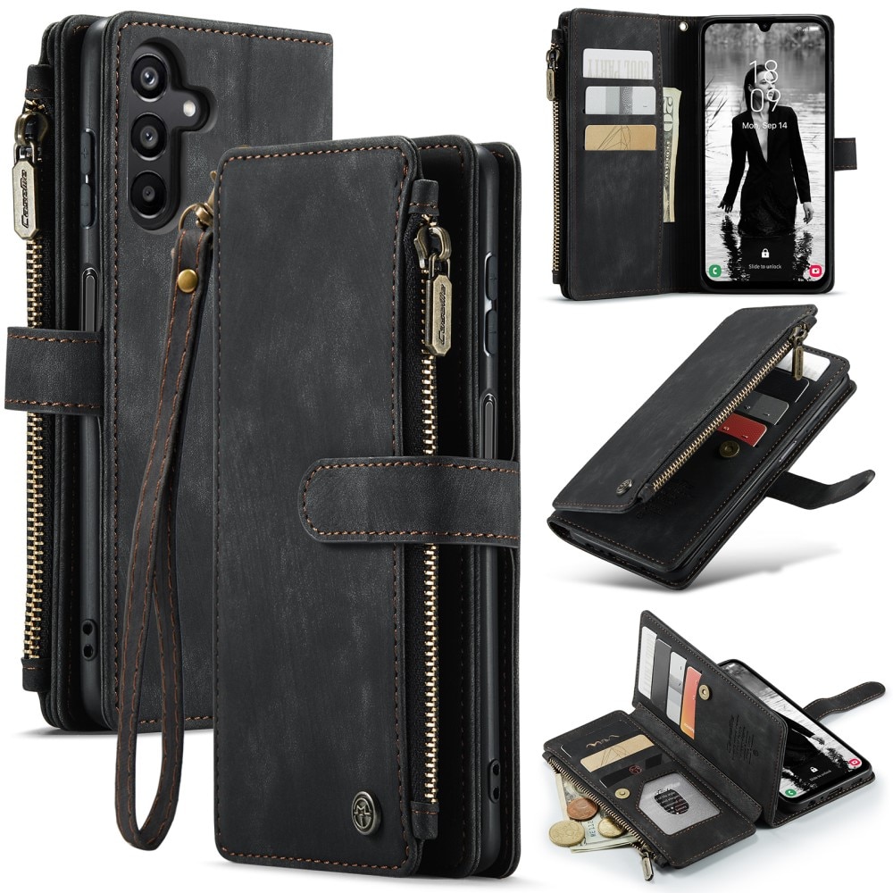 Zipper Wallet Samsung Galaxy A15 musta