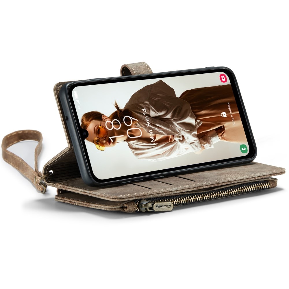 Zipper Wallet Samsung Galaxy A15 ruskea