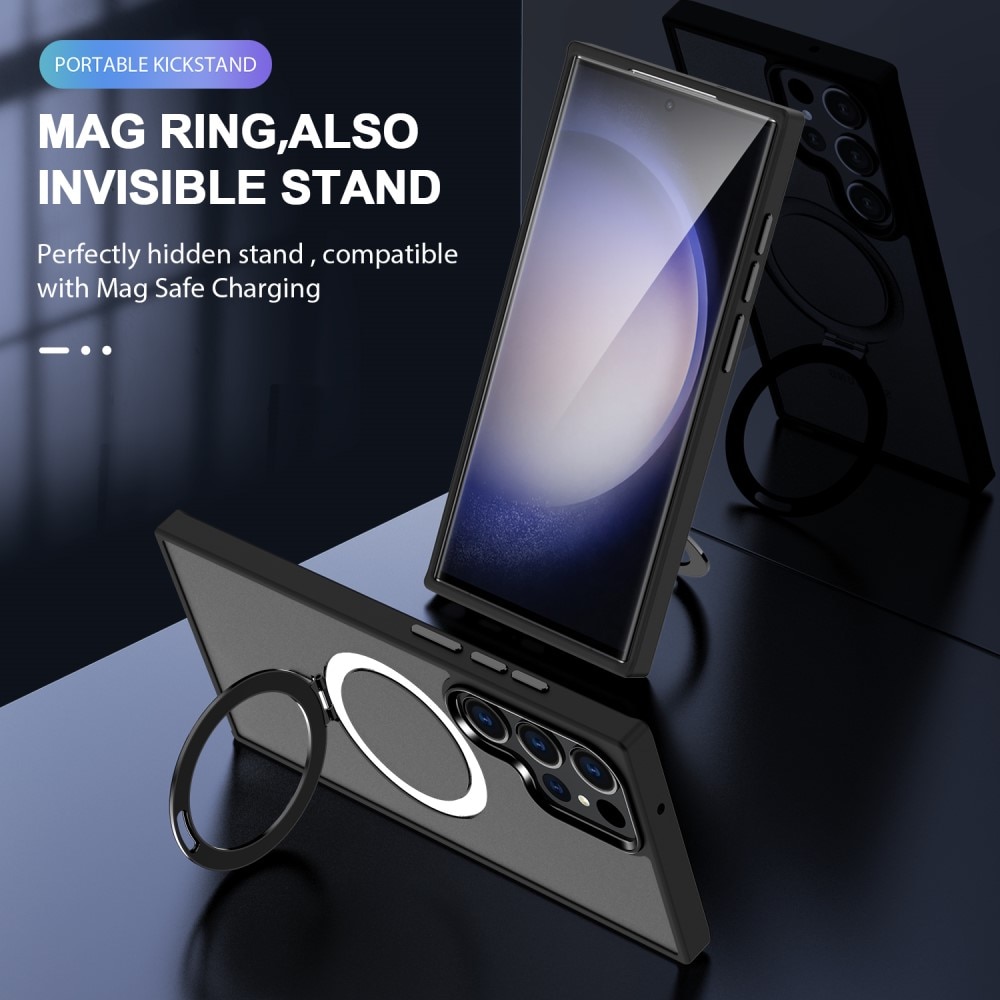 Hybridikuori MagSafe Ring Samsung Galaxy S24 Ultra musta