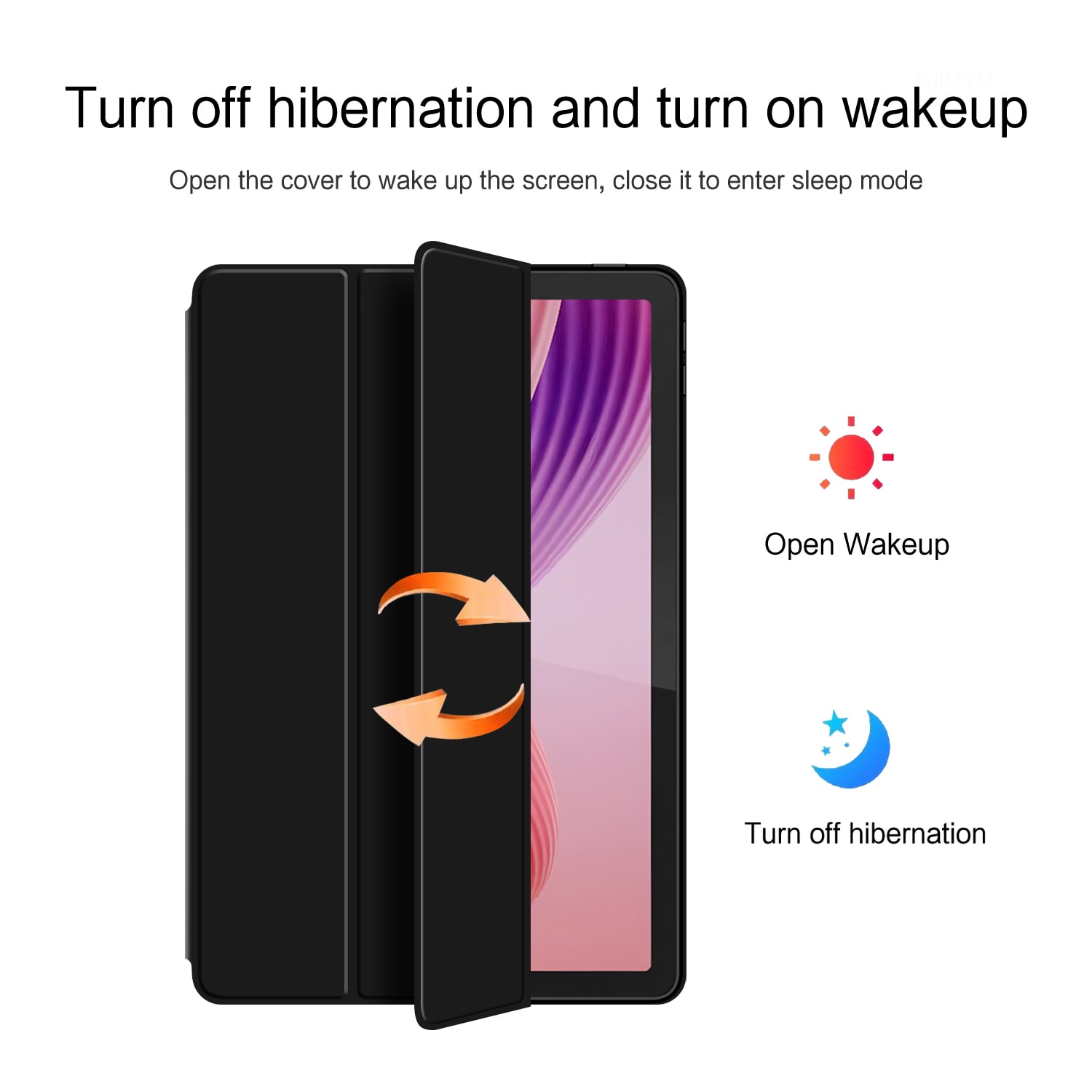 Kotelo Tri-fold  Lenovo Tab 10.1 (2025) Musta