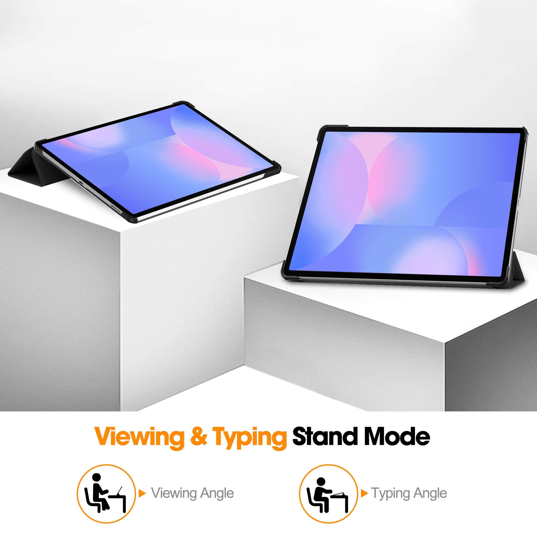 Kotelo Tri-fold Samsung Galaxy Tab S10 FE Plus Musta