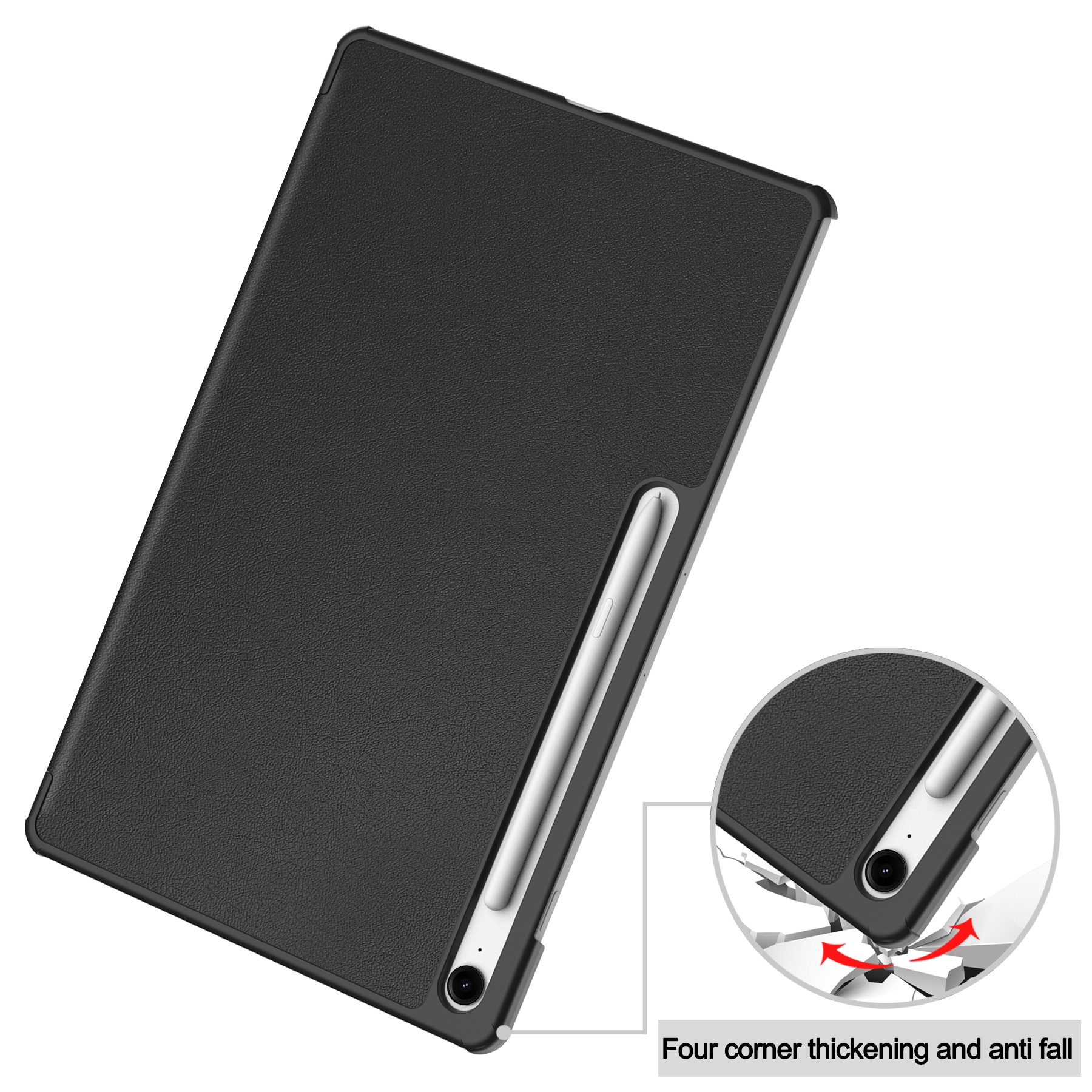 Kotelo Tri-fold Samsung Galaxy Tab S10 FE Plus Musta