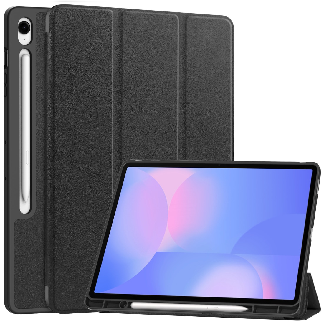 Samsung Galaxy Tab S10 FE Plus Kotelo Tri-fold Kynäpidikkeellä Musta