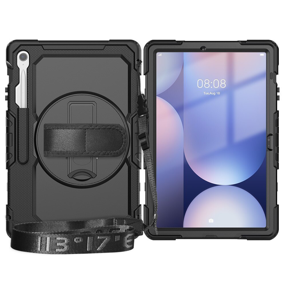 Iskunkestävä Full Protection Hybridikuori Samsung Galaxy Tab S10 FE Plus musta