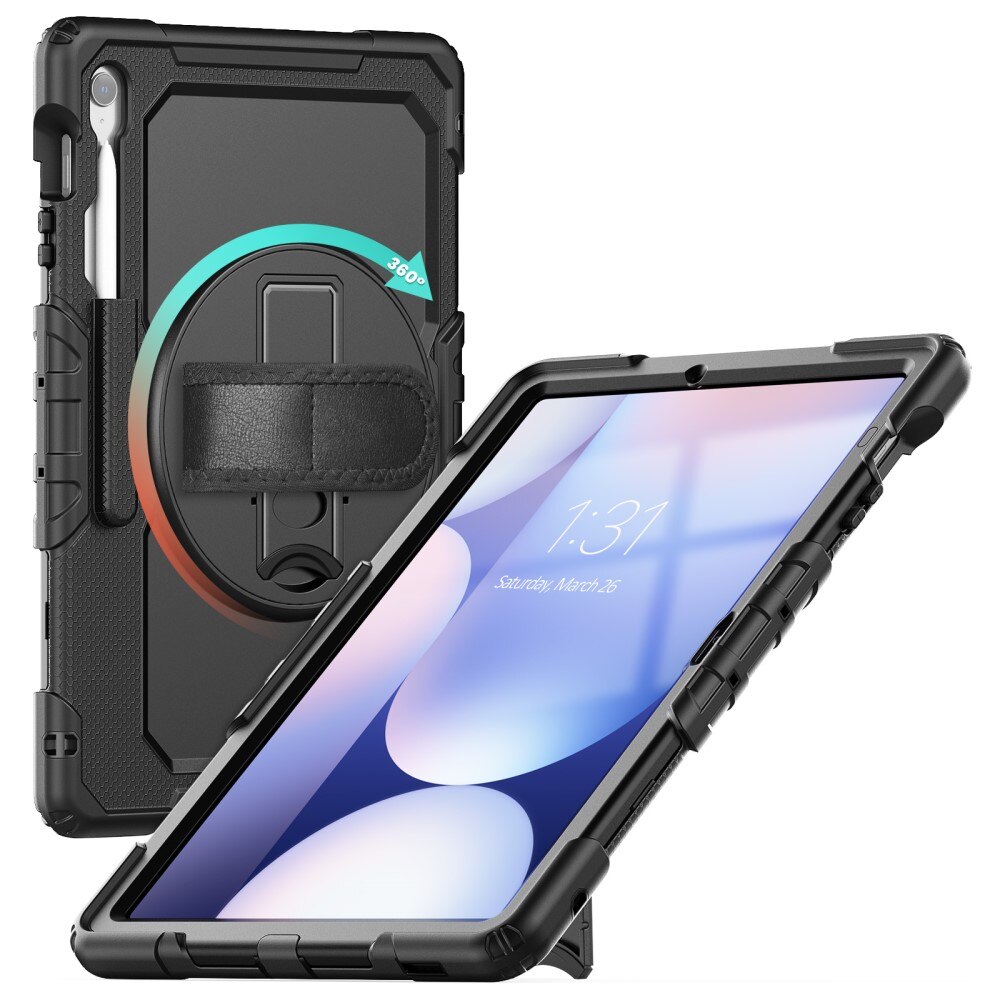 Iskunkestävä Full Protection Hybridikuori Samsung Galaxy Tab S10 FE Plus musta
