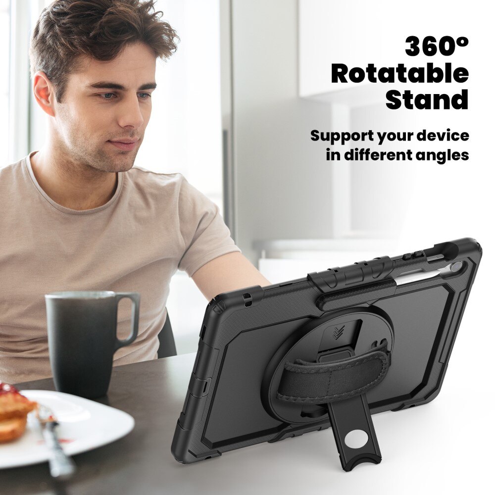Iskunkestävä Full Protection Hybridikuori Samsung Galaxy Tab S10 FE Plus musta