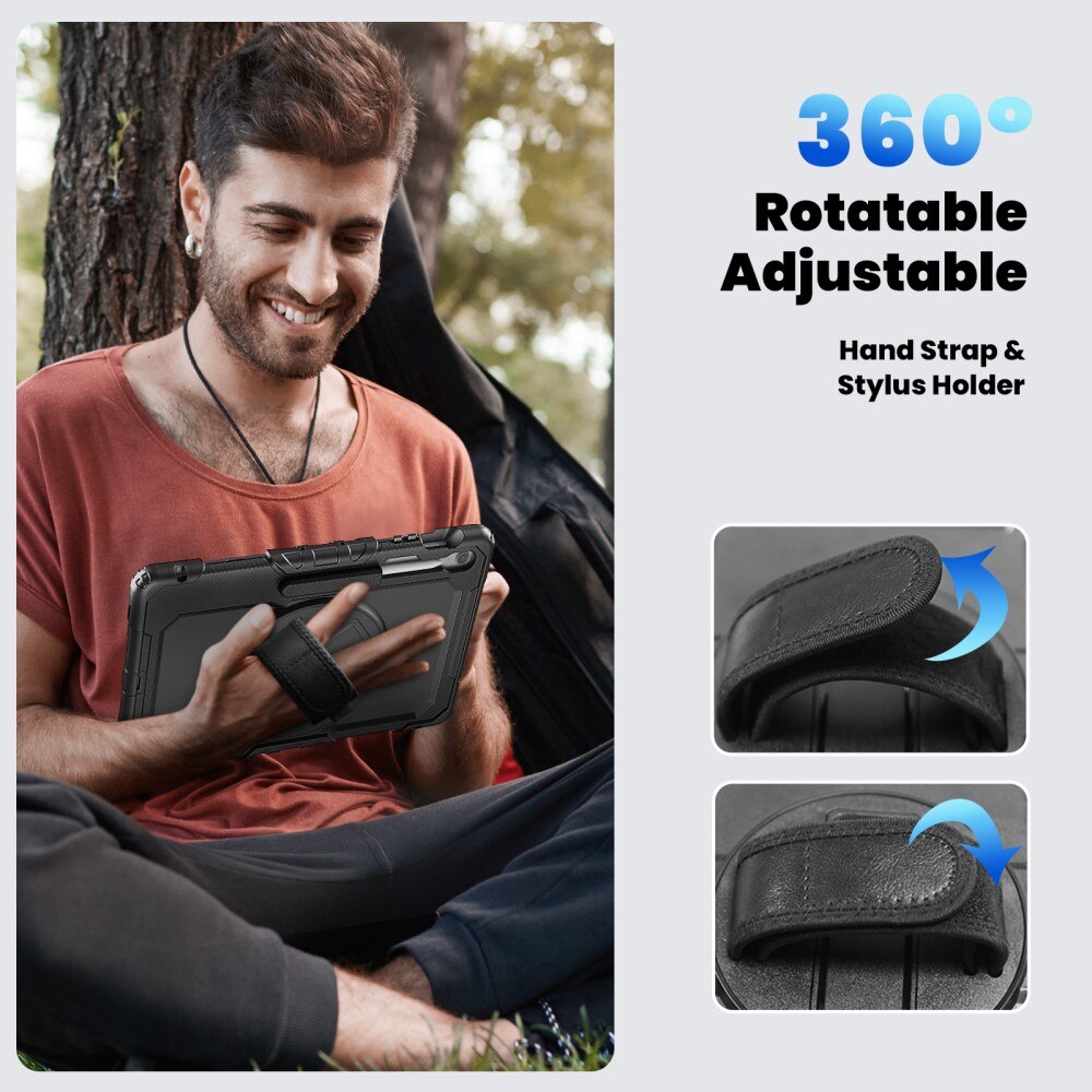 Iskunkestävä Full Protection Hybridikuori Samsung Galaxy Tab S10 FE Plus musta