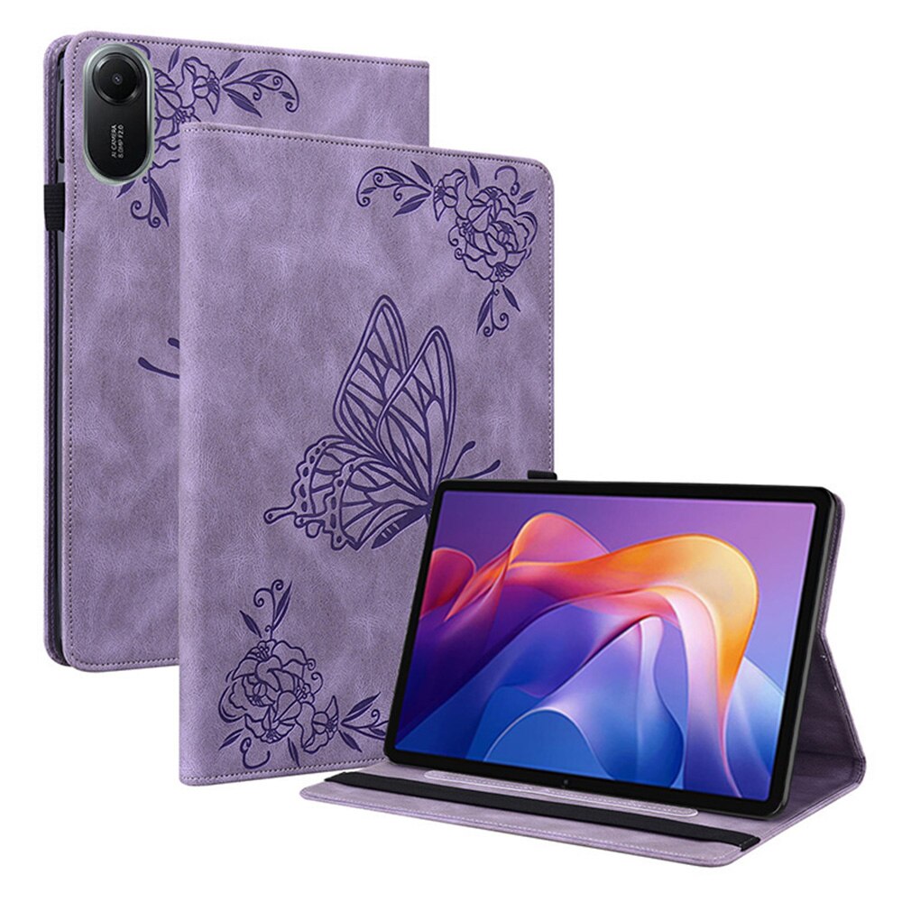 Nahkakotelo Perhonen Xiaomi Redmi Pad 2 Liila