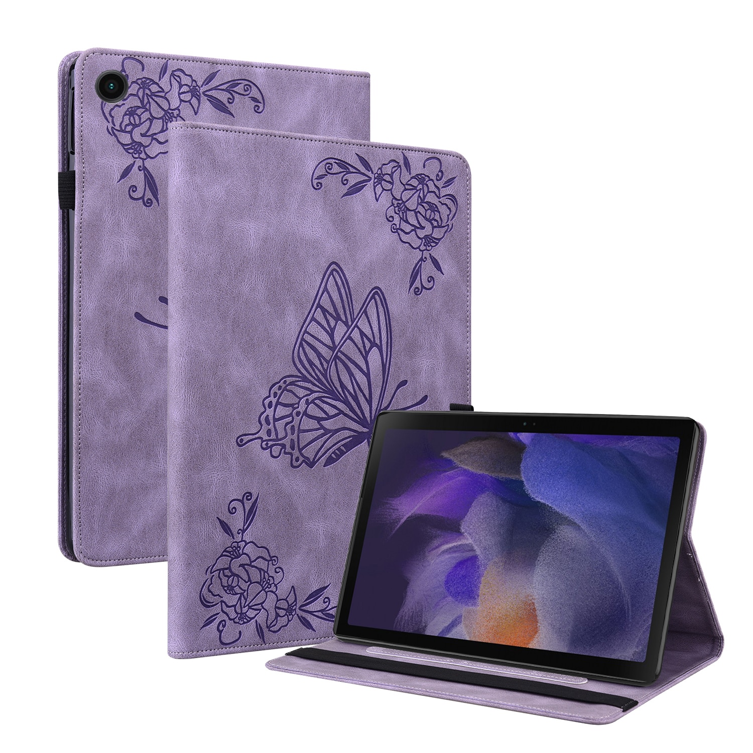 Nahkakotelo Perhonen Samsung Galaxy Tab A11 Liila