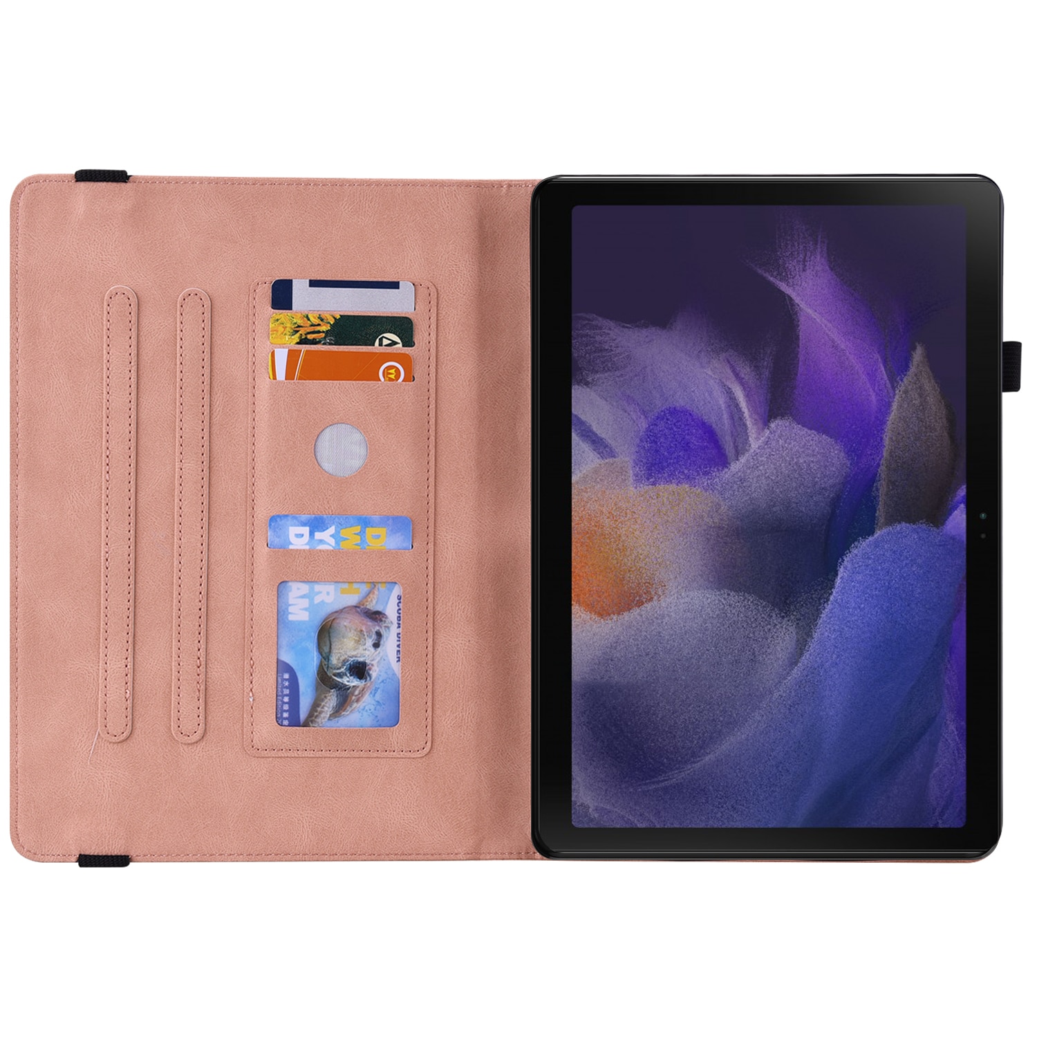 Nahkakotelo Perhonen Samsung Galaxy Tab A11 Plus Vaaleanpunainen