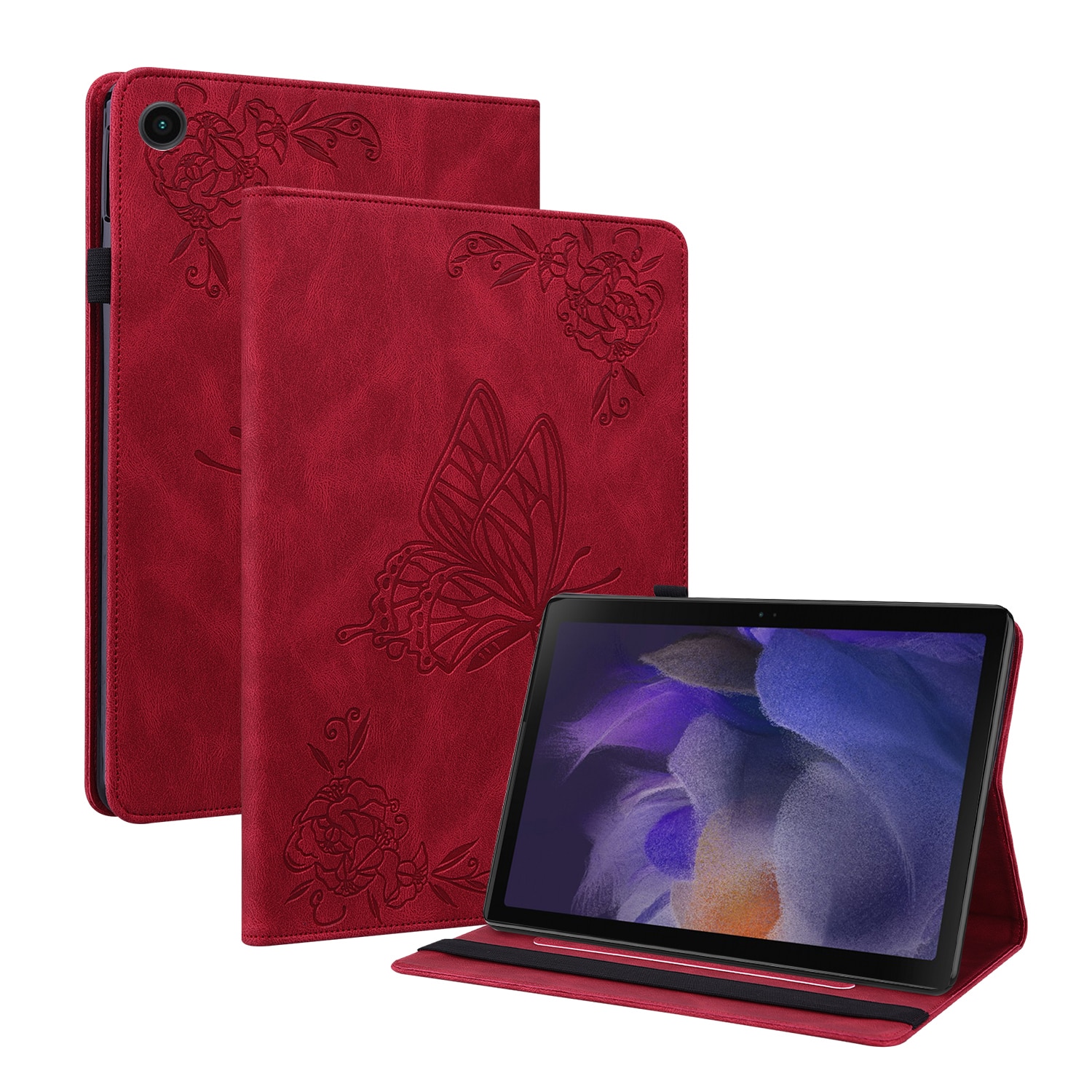 Nahkakotelo Perhonen Samsung Galaxy Tab A11 Plus Punainen
