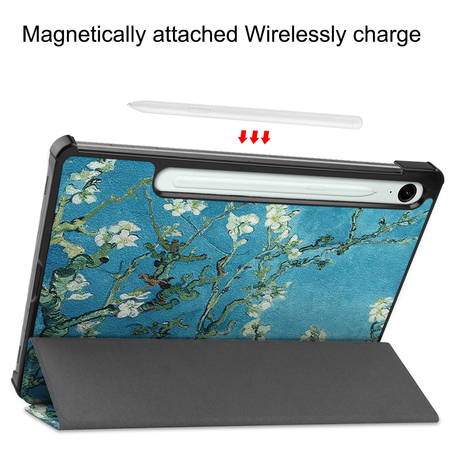 Kotelo Tri-fold Samsung Galaxy S10 Lite - kirsikankukkia