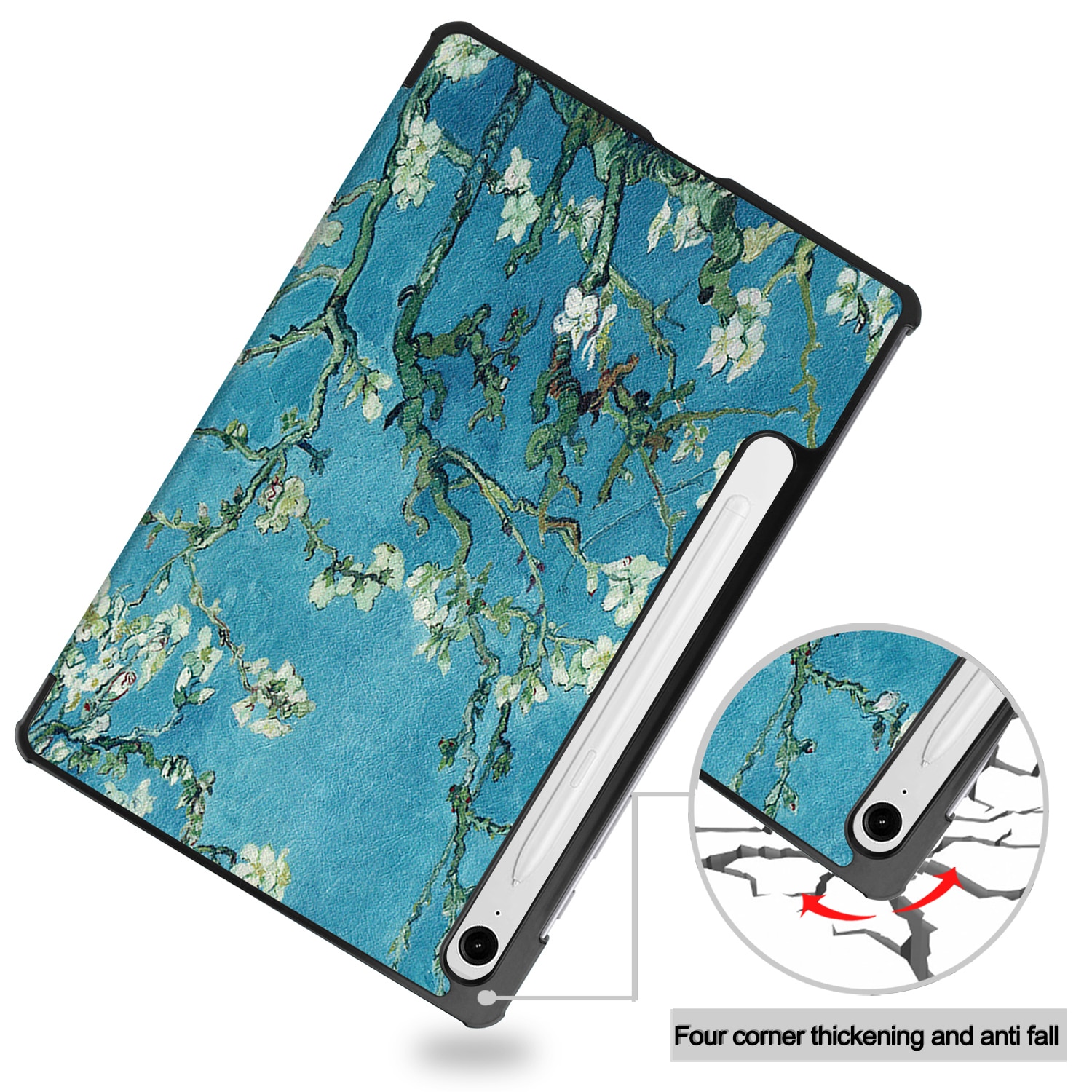 Kotelo Tri-fold Samsung Galaxy S10 Lite - kirsikankukkia
