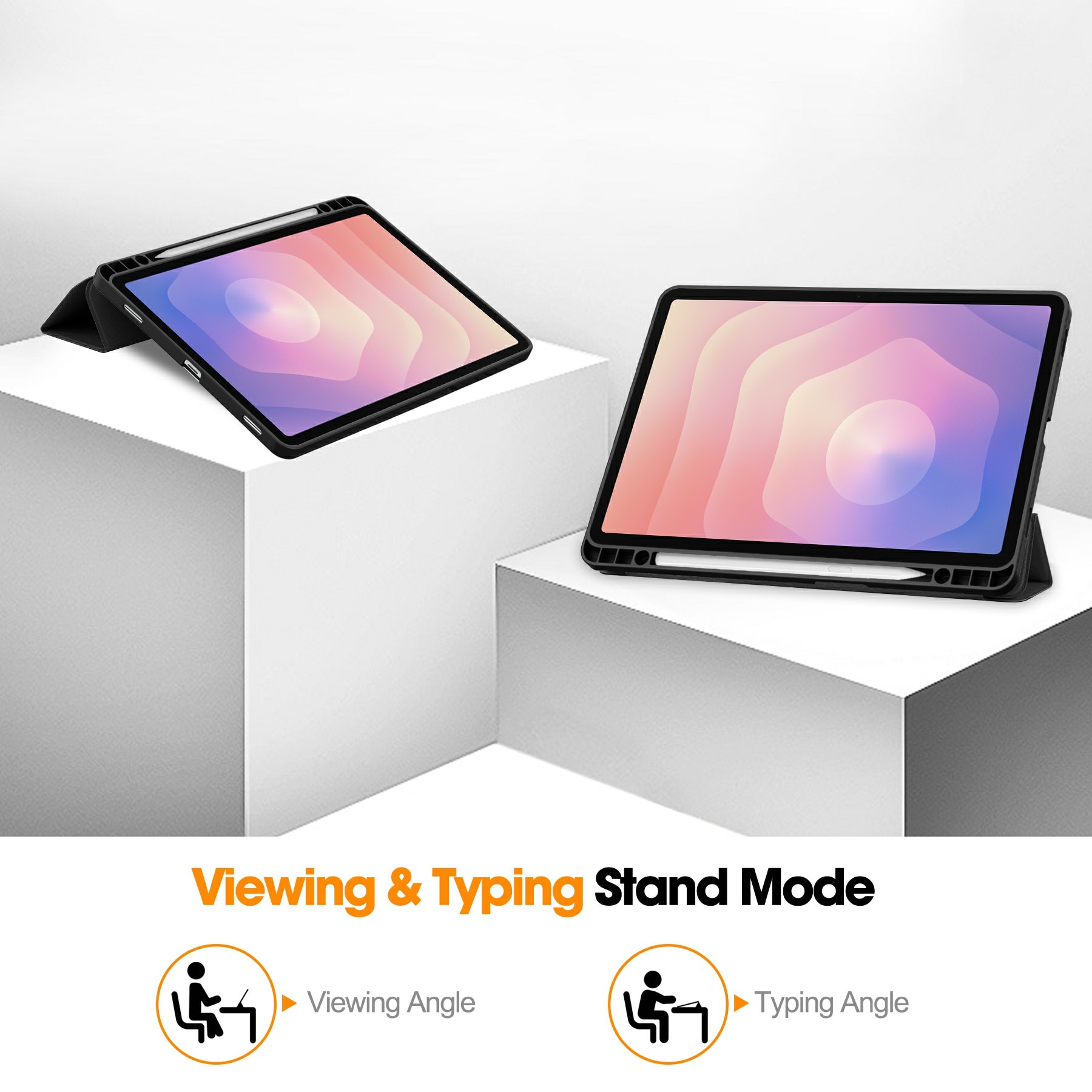 Samsung Galaxy Tab S11 Kotelo Tri-fold Kynäpidikkeellä Musta
