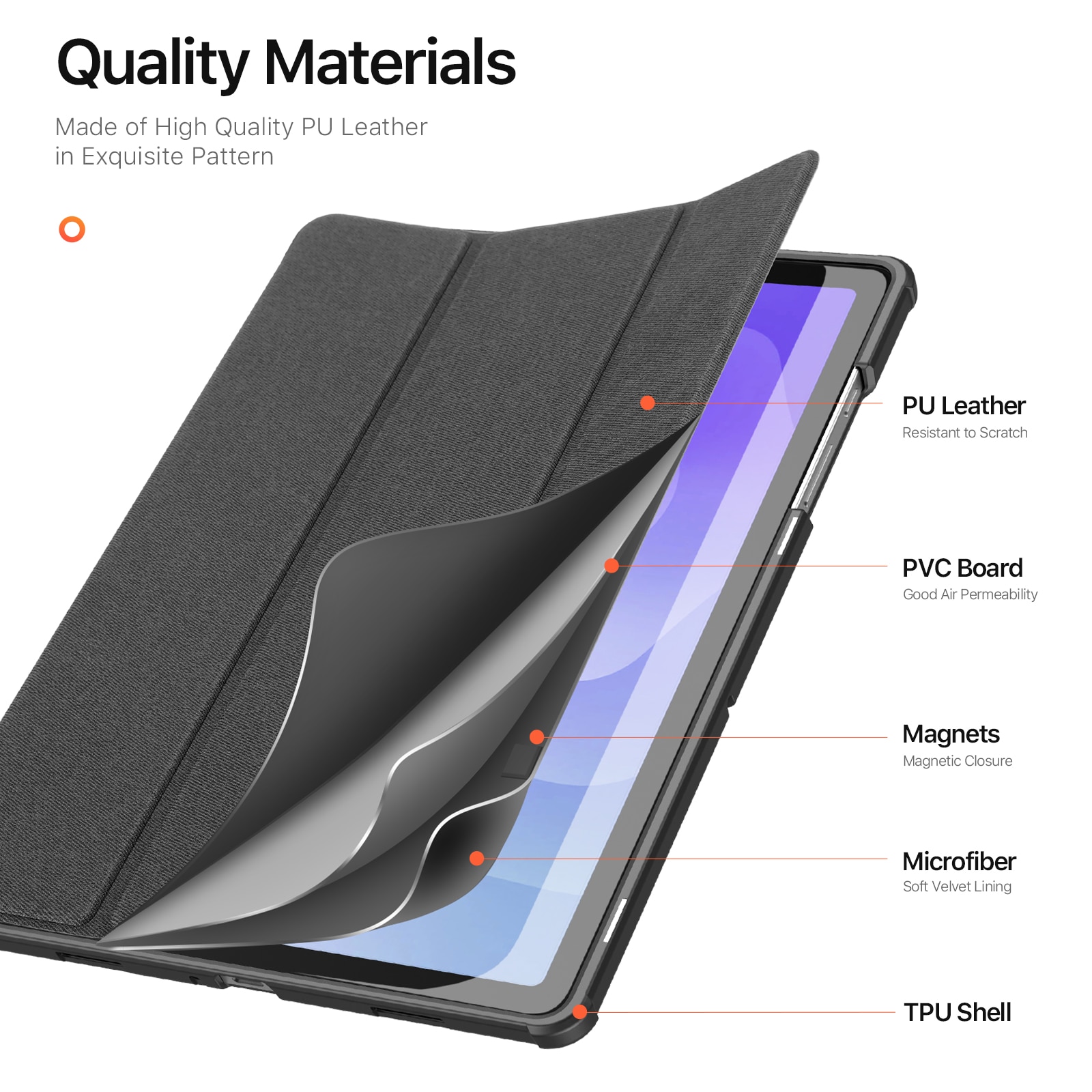 Domo Tri-fold Case Samsung Galaxy Tab A11 Plus - Black