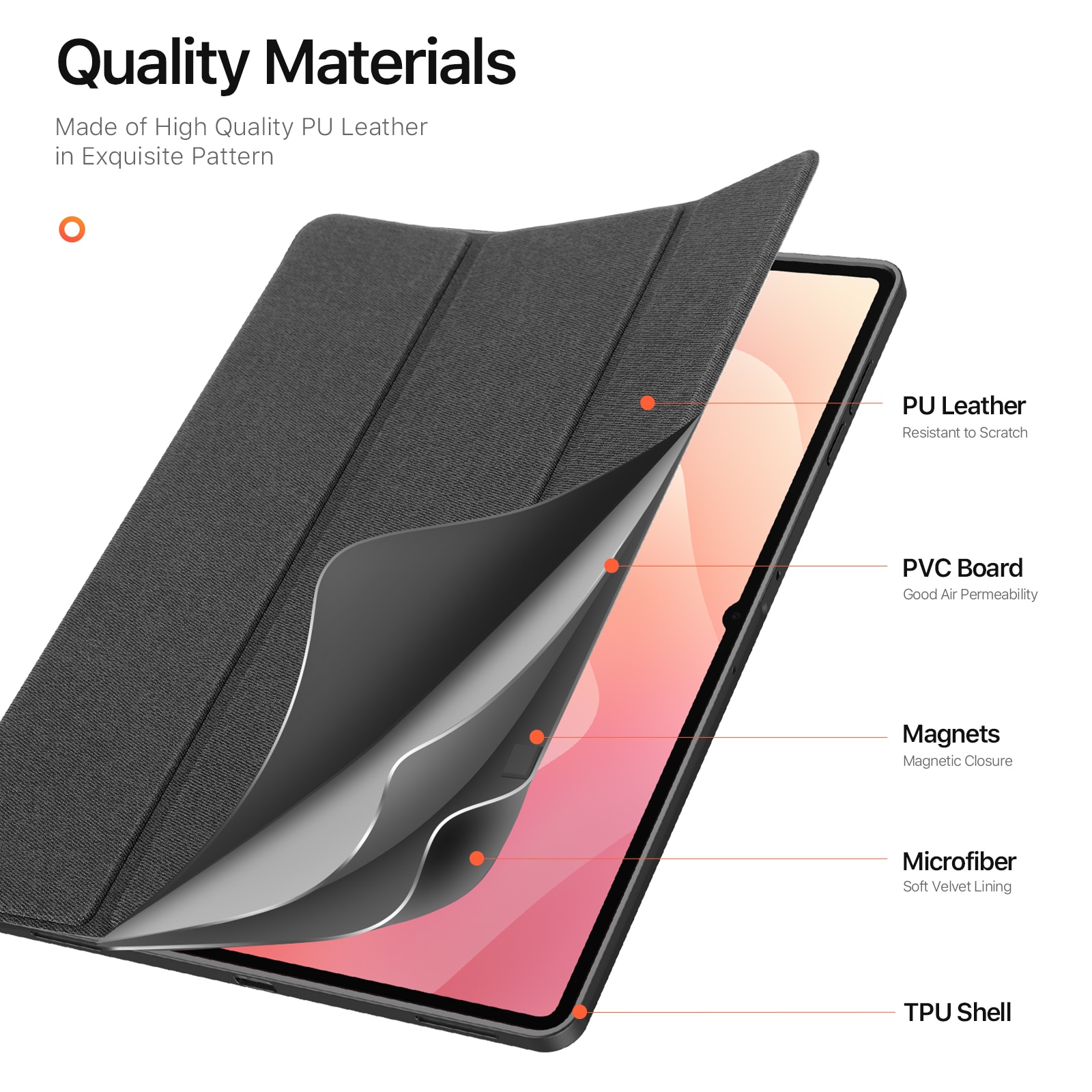 Domo Tri-fold Case Samsung Galaxy Tab S11 Ultra - Black