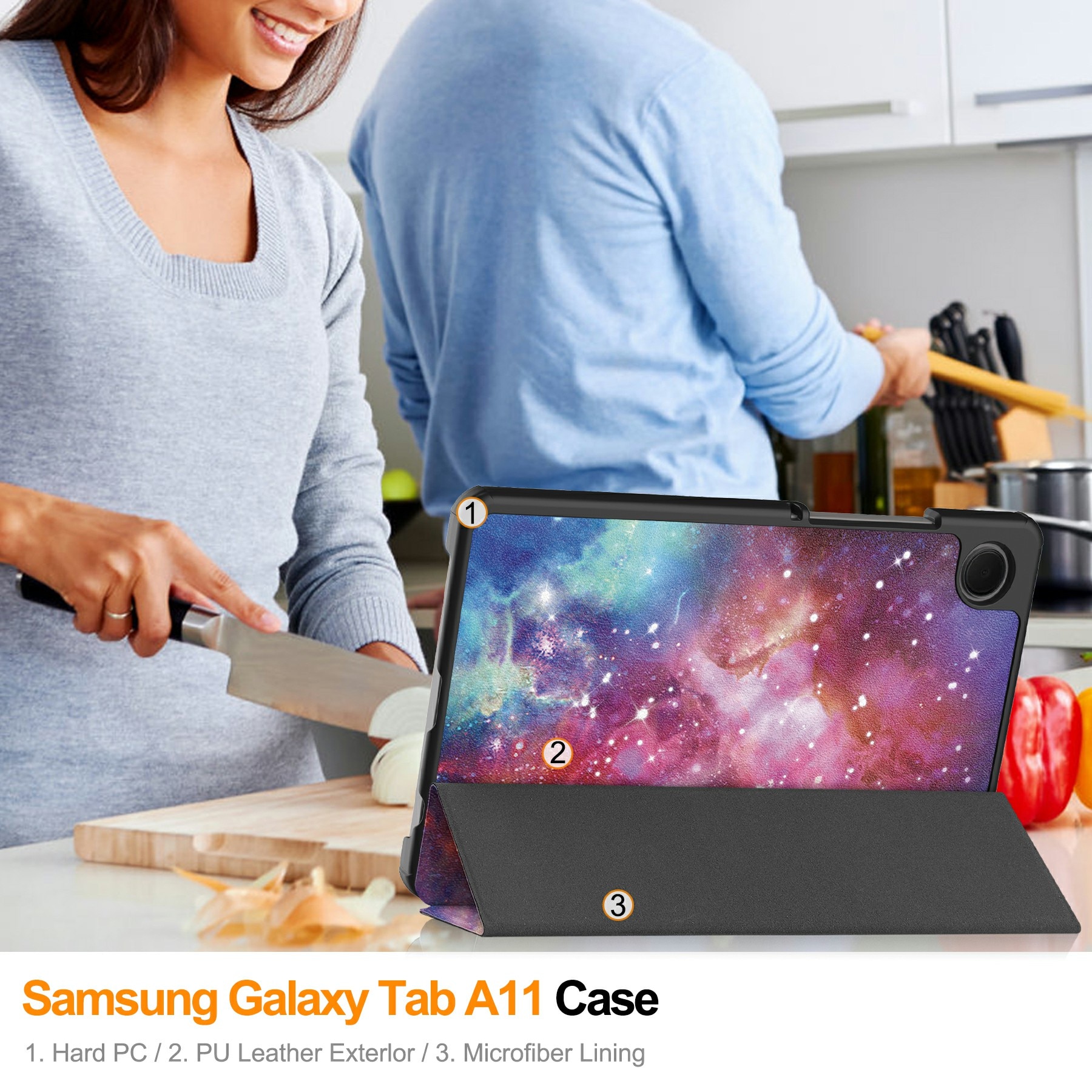 Kotelo Tri-fold Samsung Galaxy Tab A11 Ulkoavaruus