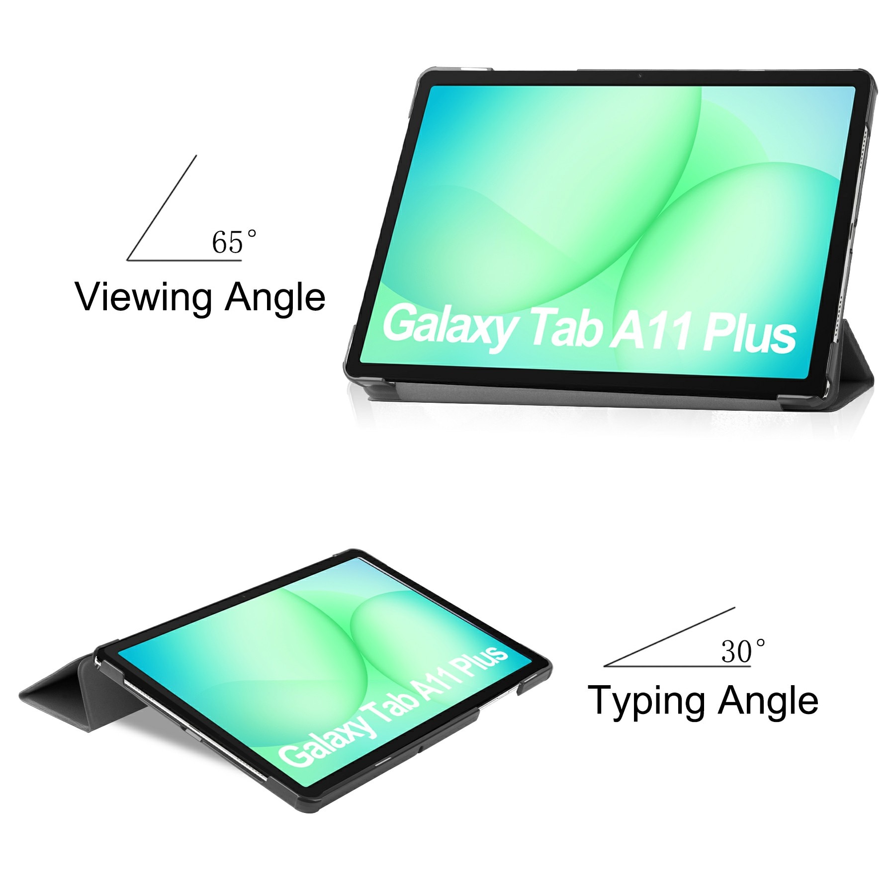 Kotelo Tri-fold Samsung Galaxy Tab A11 Plus Musta