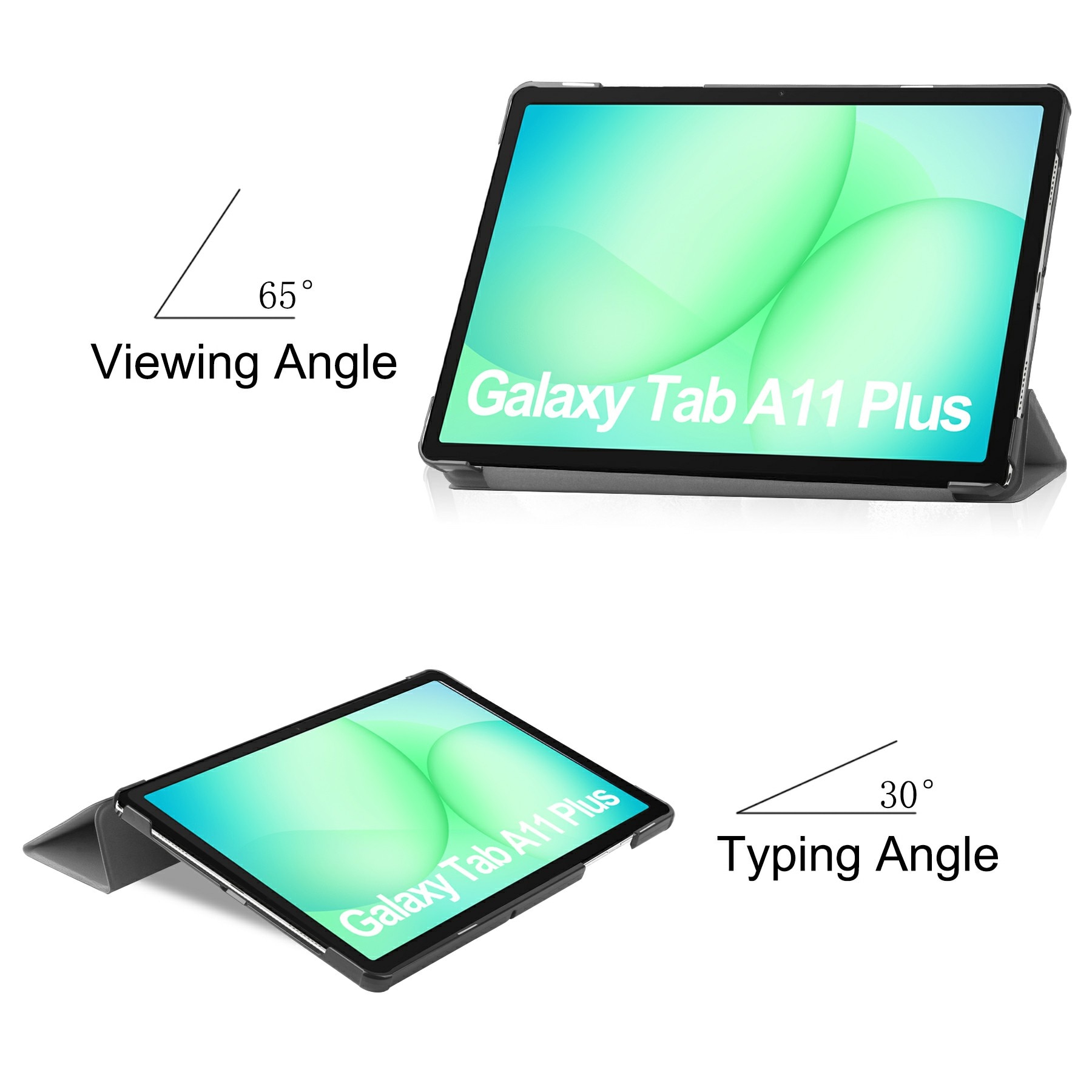 Kotelo Tri-fold Samsung Galaxy Tab A11 Plus Harmaa