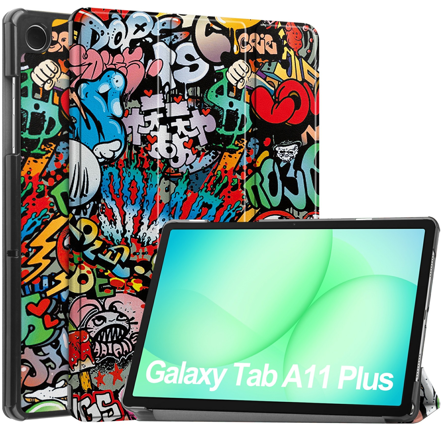 Kotelo Tri-fold Samsung Galaxy Tab A11 Plus Graffiti
