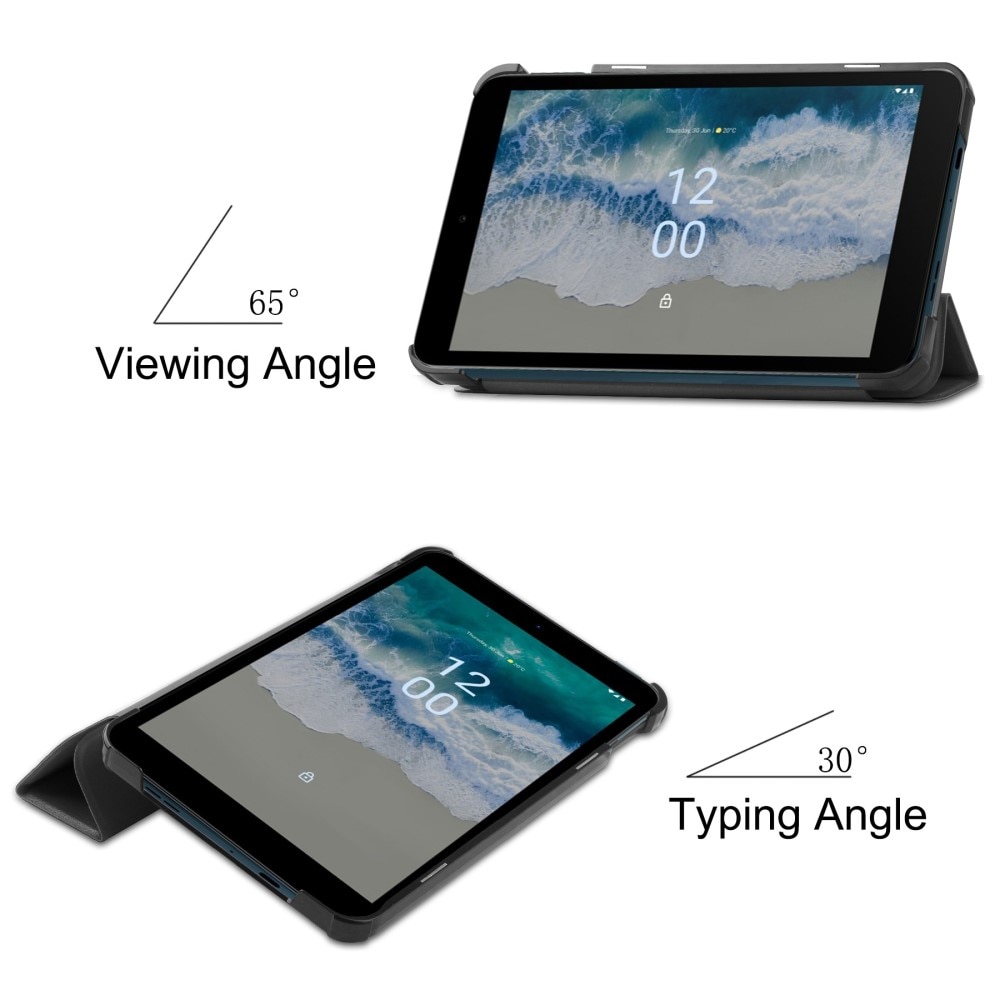 Kotelo Tri-fold  Nokia T10 Musta