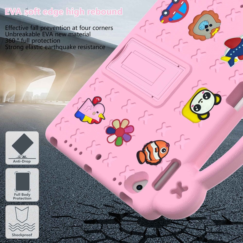 Iskunkestävä EVA kuori Kickstand iPad Air 2 9.7 (2014) vaaleanpunainen
