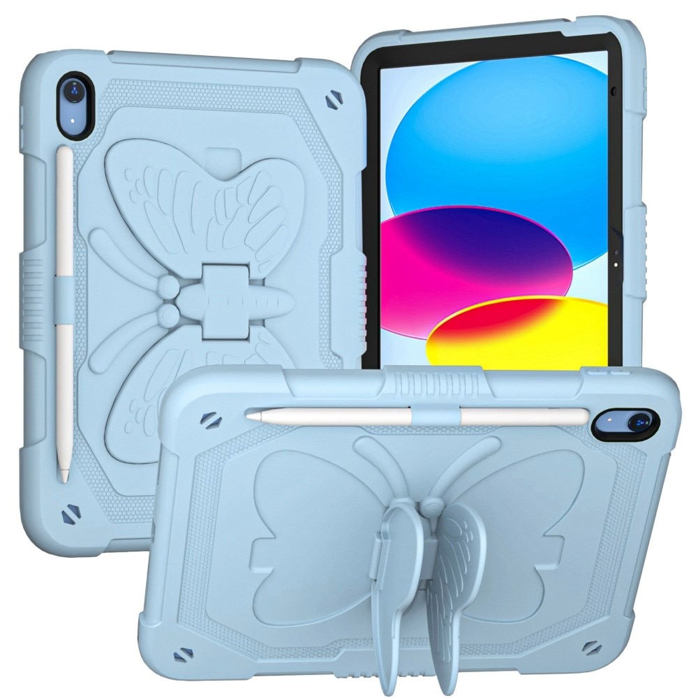 Hybridikuori perhonen iPad 10.9 10th Gen (2022) sininen