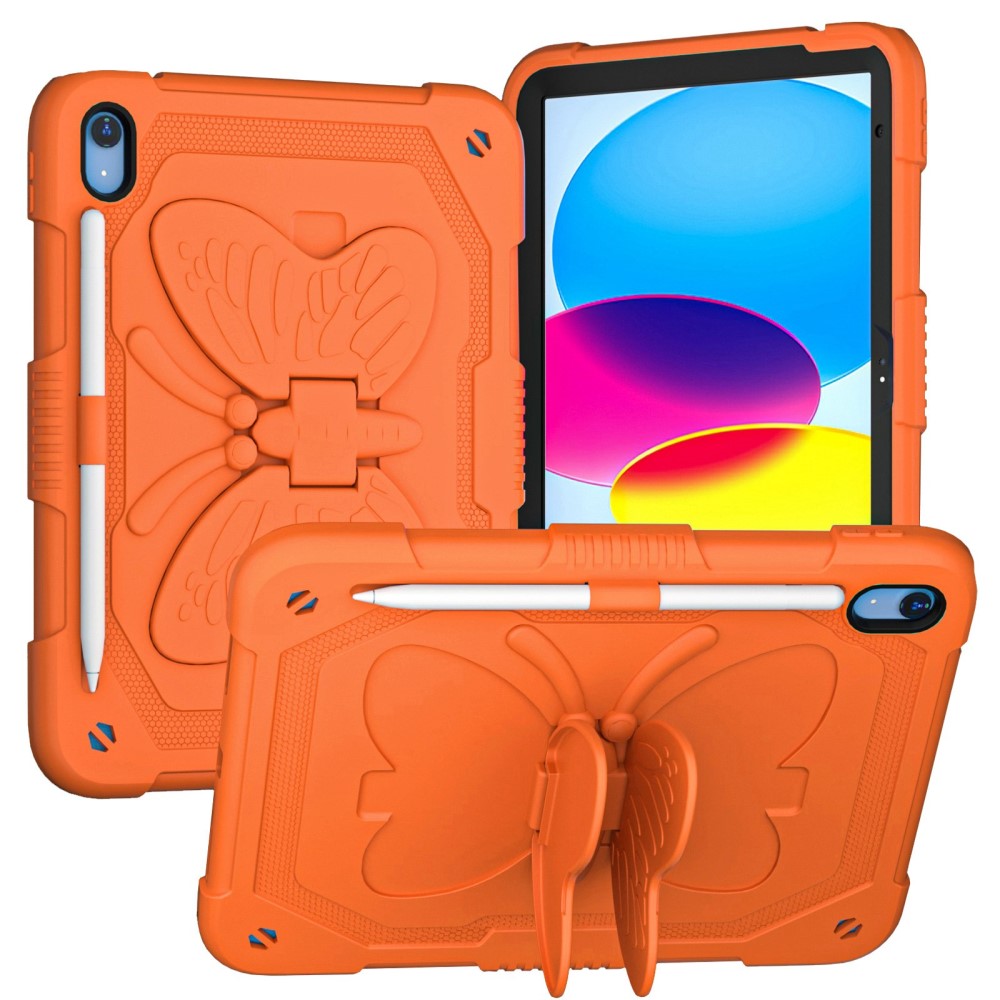 Hybridikuori perhonen iPad 10.9 10th Gen (2022) oranssi