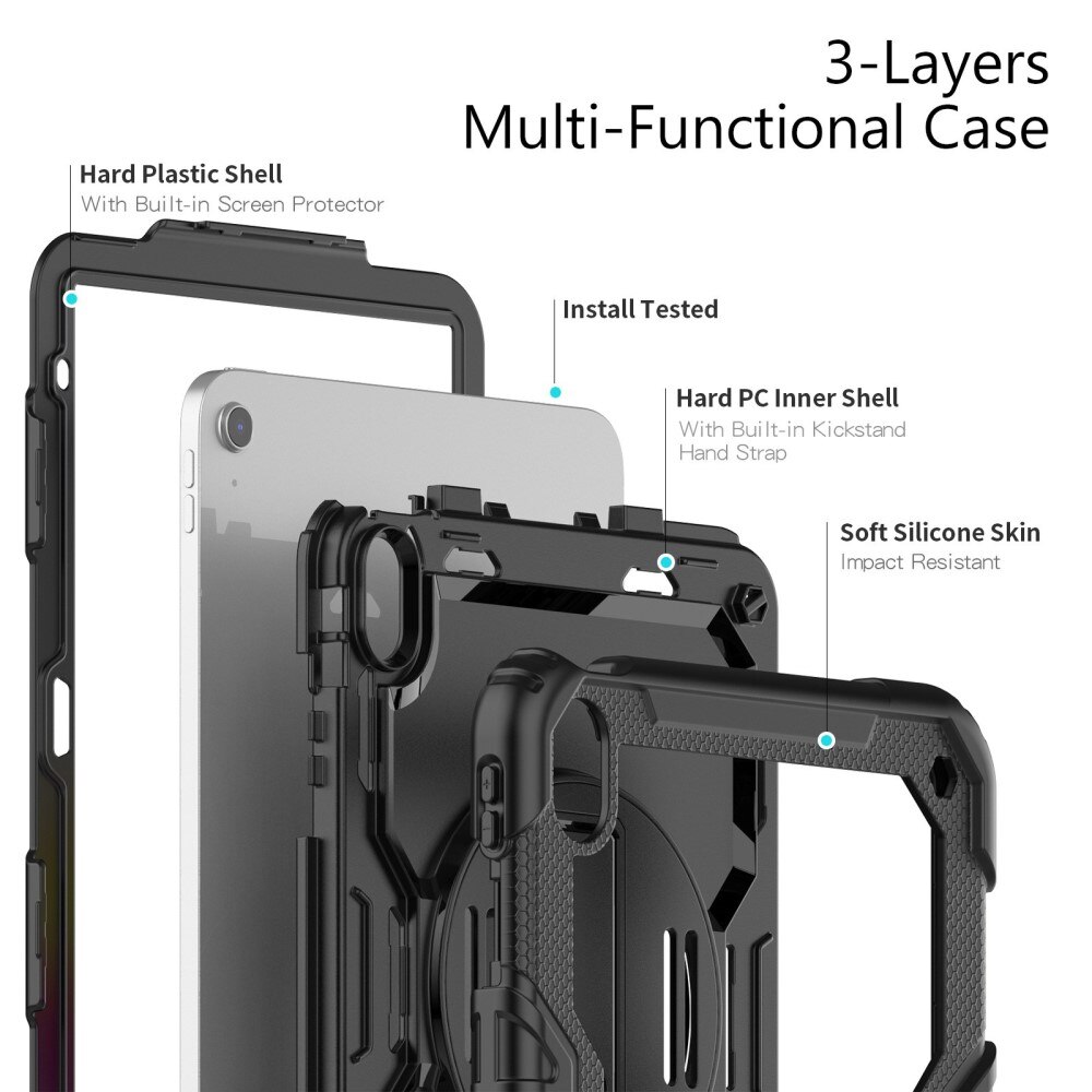 Iskunkestävä Full Protection Hybridikuori iPad 10.9 10th Gen (2022) musta